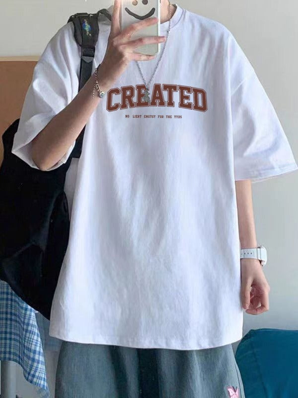 Heavy Cotton Printed T-Shirt – Men's Loose Fit Summer Tee