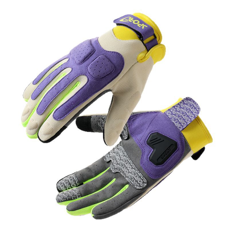 Men’s & Women’s Retro Macaron Motorcycle Gloves – Thin, Anti-Slip Summer Riding