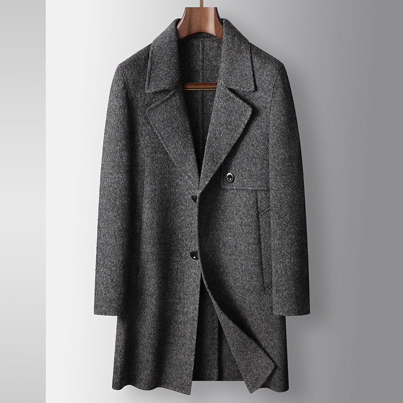 Men’s Mid-Length Wool Overcoat | Trendy Winter Coat