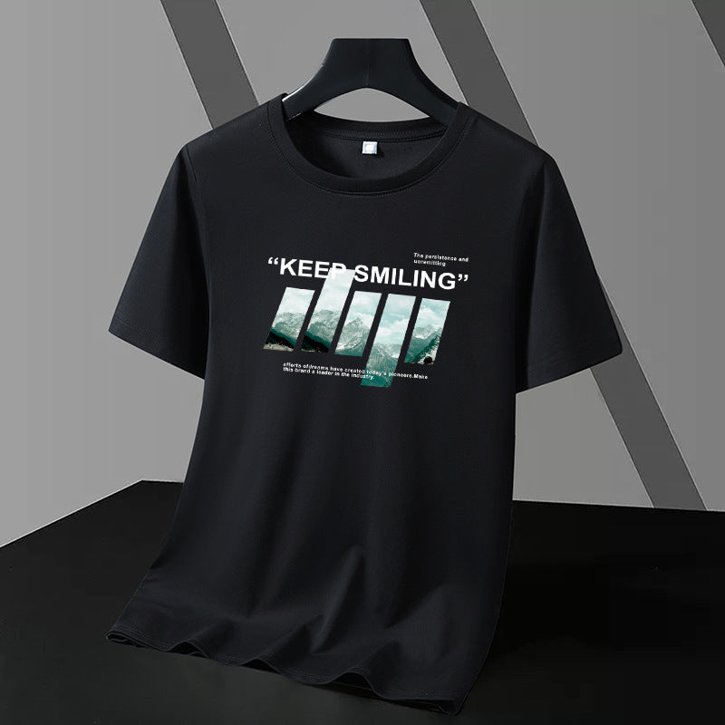 Men’s Ice Silk Modal T-Shirt – Summer Cool Half Sleeve