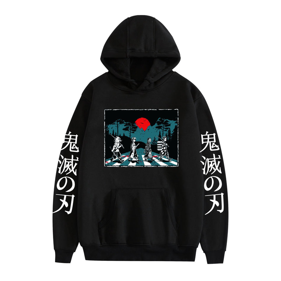 Unisex Anime Hoodie | Autumn Winter Fleece-Lined Casual Sweater