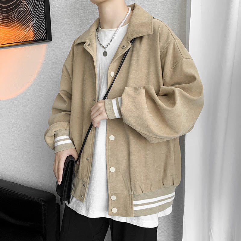 Baseball Suit Jacket – Spring Trendy Solid Color Retro Jacket