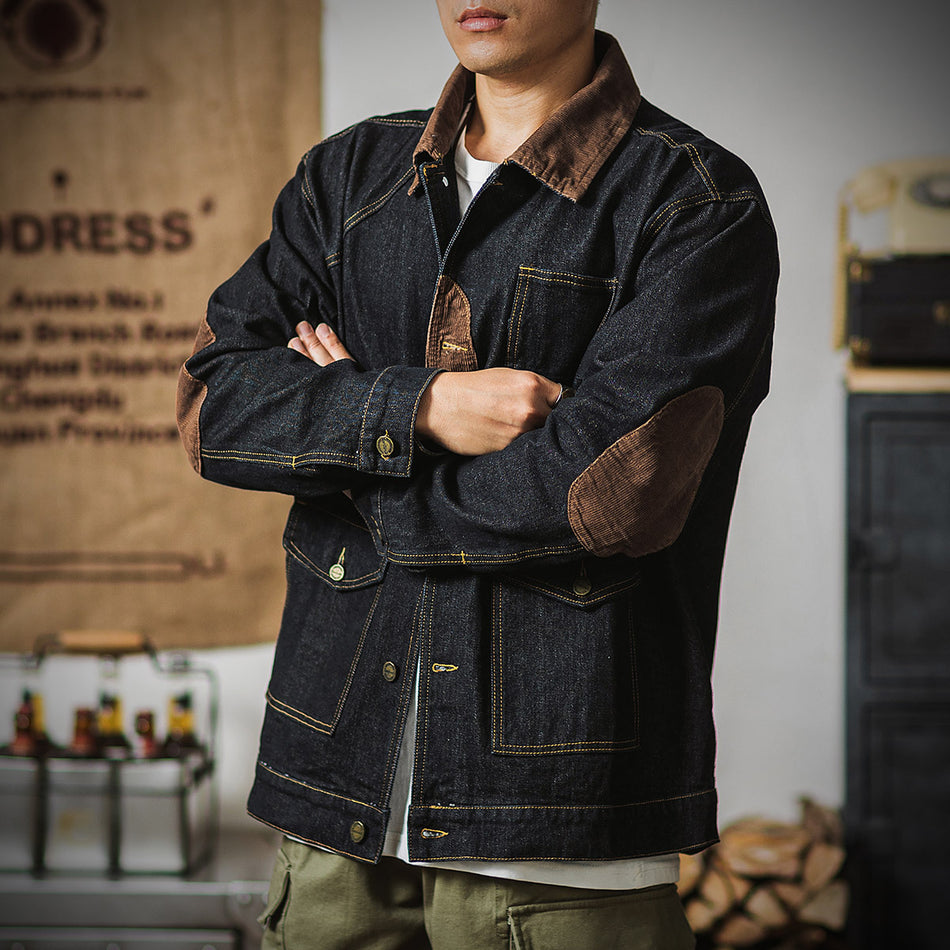 Retro American Denim Jacket – Washed Hunting Workwear