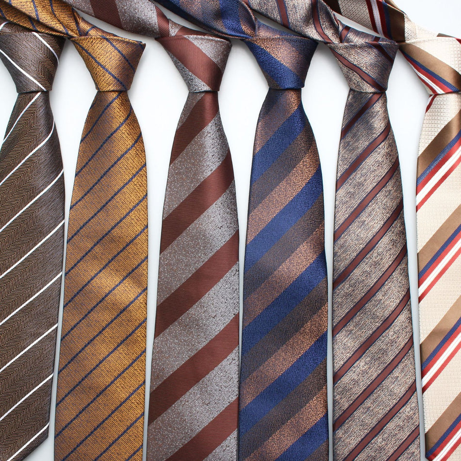 8cm Brown Casual Tie – Yarn-Dyed Office Style