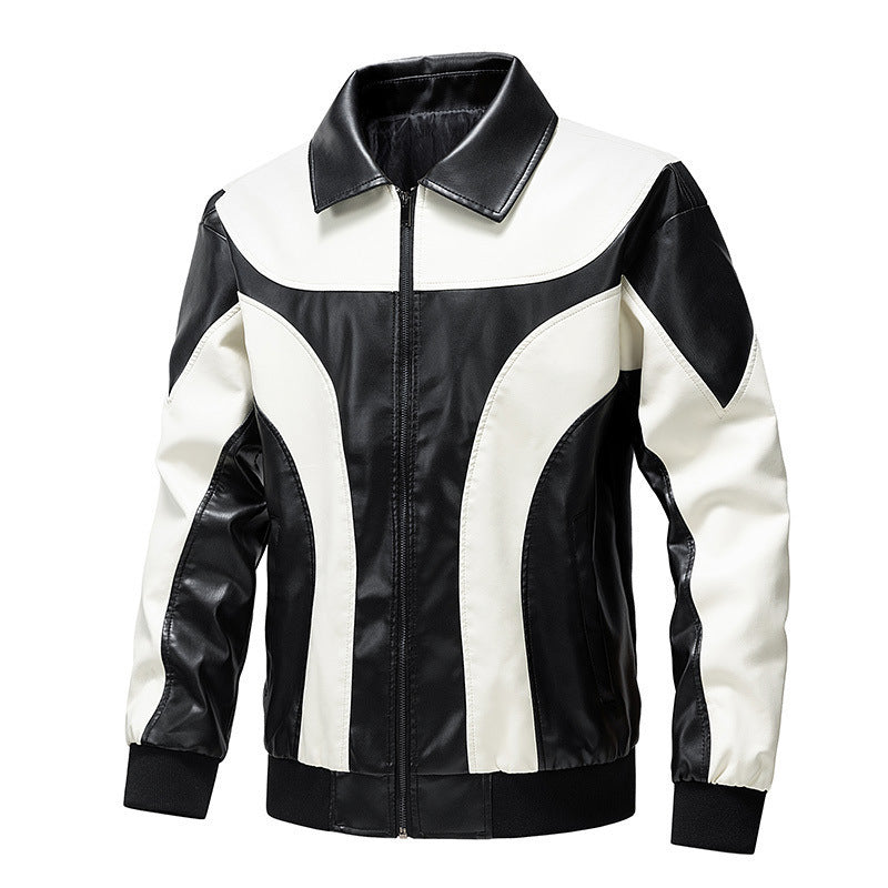 2024 Korean Slim Men's PU Leather Jacket | Spring Autumn Motorcycle Style
