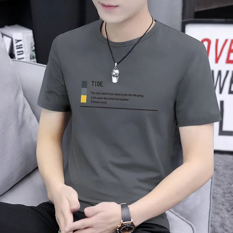 Men’s Summer Printed T-Shirt – White Half Sleeve Tee