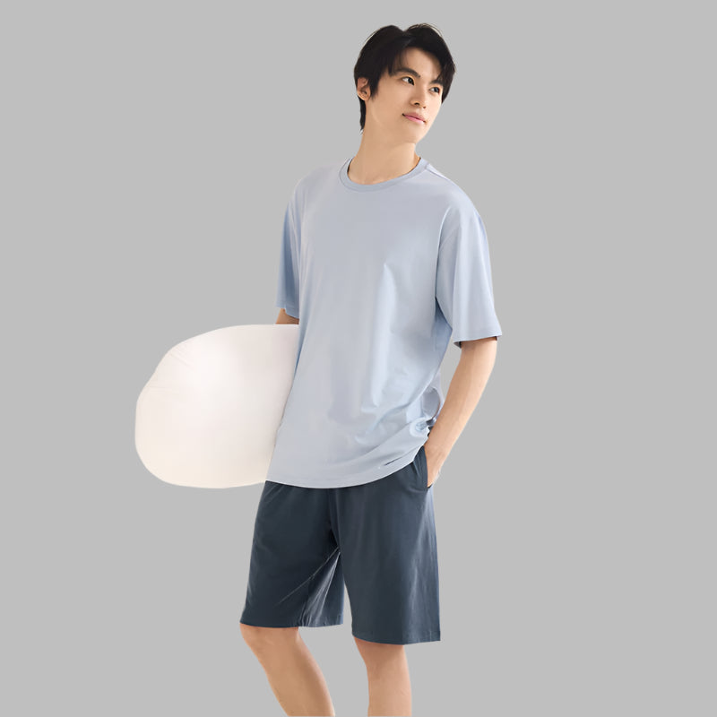 Men’s Lyocell Pajama Set – Summer Short Sleeve & Soft