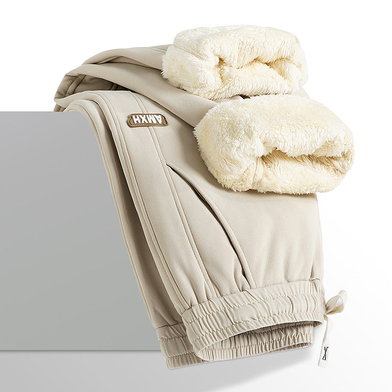 Men’s Winter Fleece-Lined Loose Jogger Sweatpants