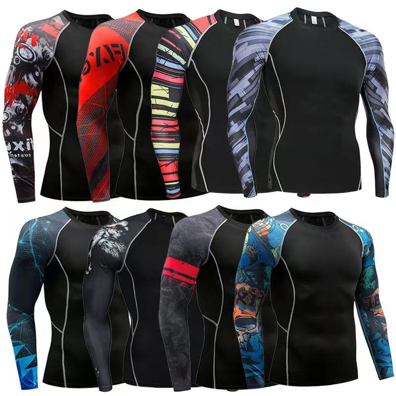 Men's Quick-Dry Sports Tights - Full Sleeve Workout Wear