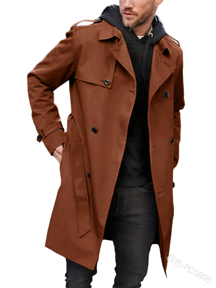 Men’s Double-Breasted Slim Fit Coat Spring Autumn Jacket