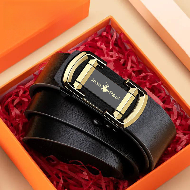 Paul Genuine Leather Belt – Korean Style Automatic Buckle Gift Box