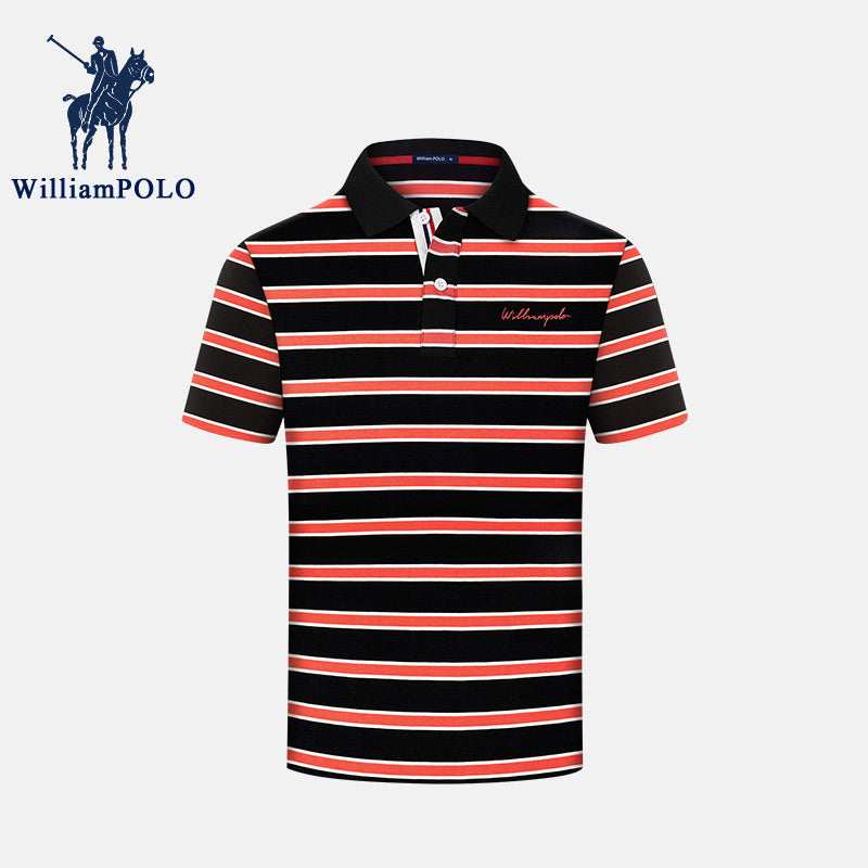 Striped Cotton Polo – Loose Fit Summer Lapel Shirt