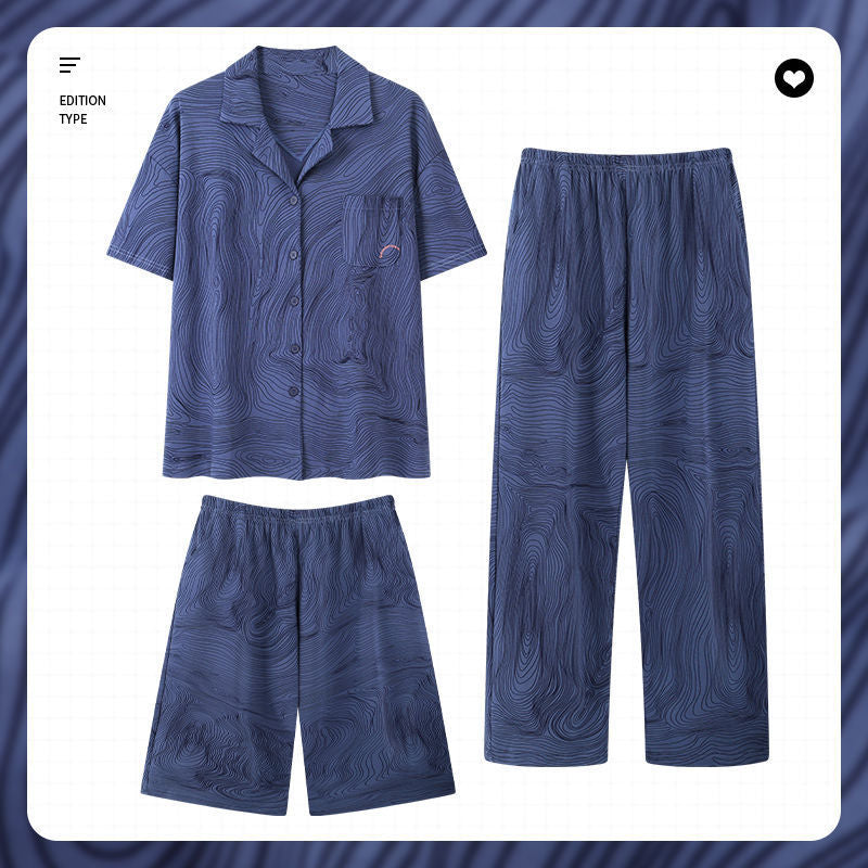 100% Cotton Men’s Pajama Set – Summer Shorts & Short Sleeve