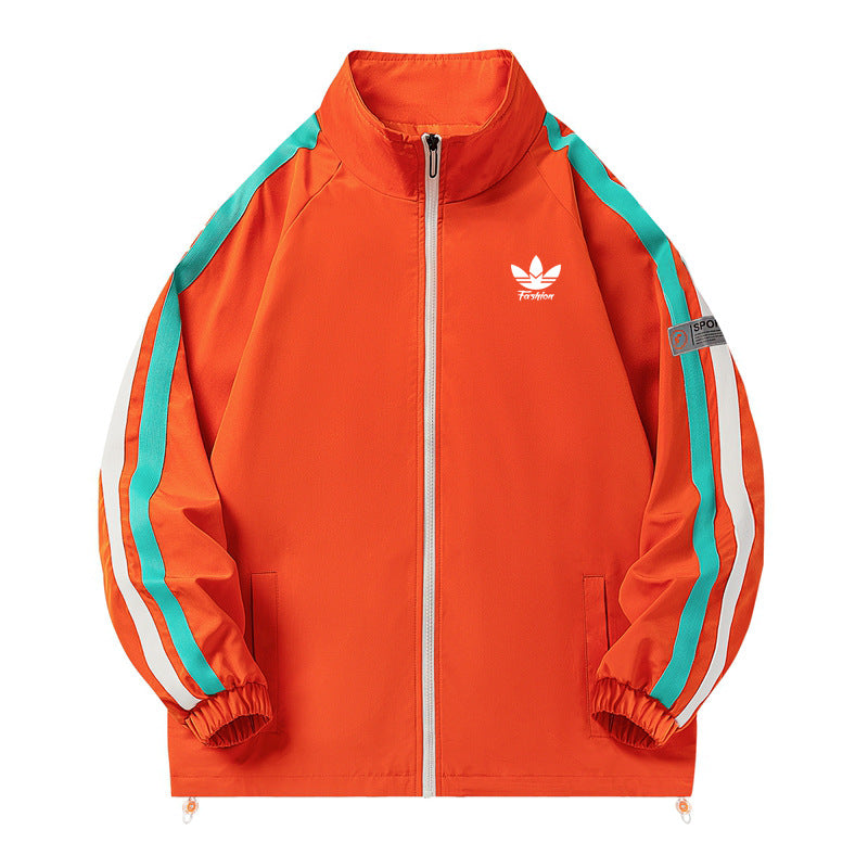 Men’s Clover Windbreaker Baseball Stand Collar Jacket