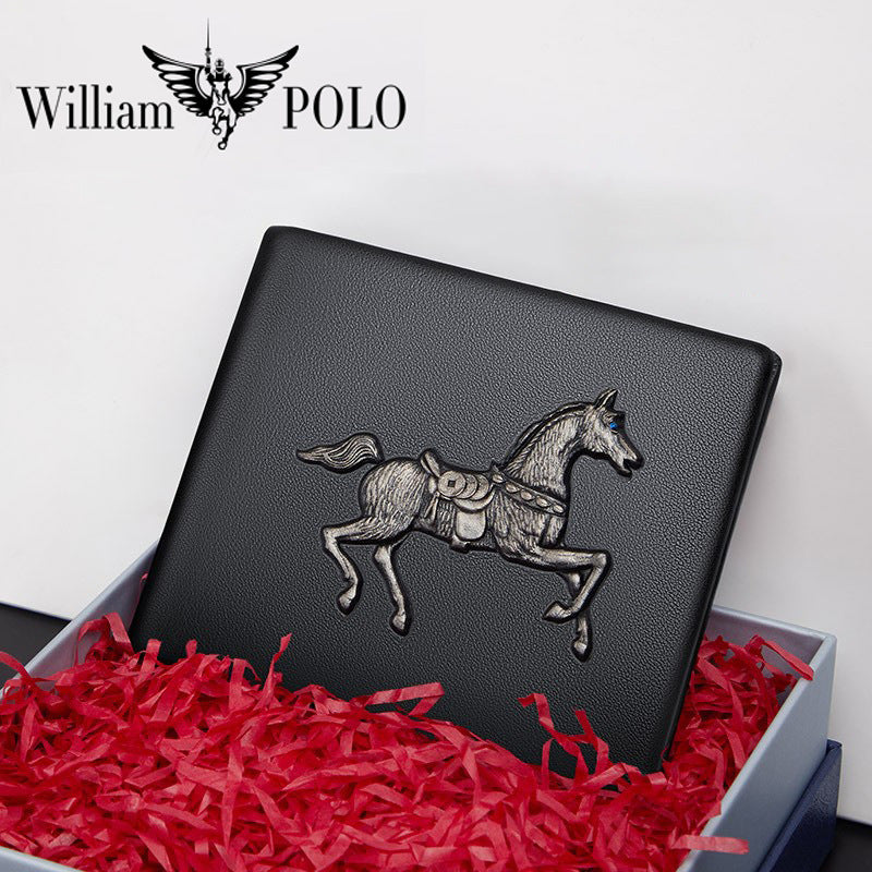 King Paul Top-Layer Leather Short Wallet
