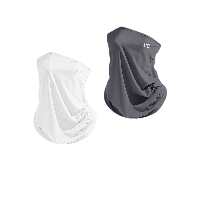 Men’s Ice Silk Cycling Mask Set – UV Sunshade Full Face & Sleeves