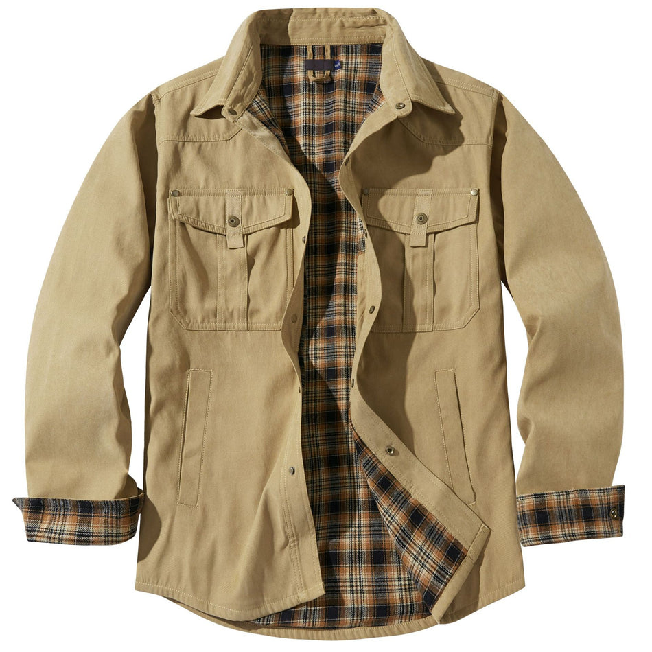 Men’s Plaid Flannel Jacket – American Retro Western Style