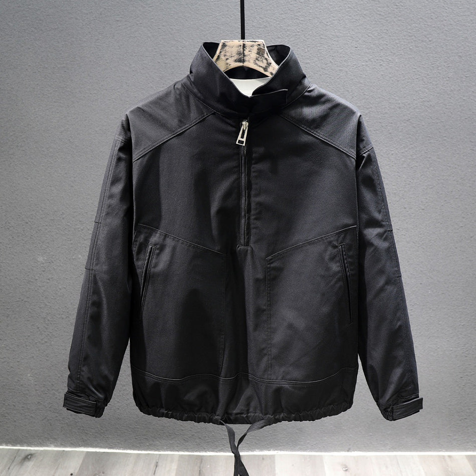 Retro Cafe Brown Work Jacket – Japanese Style Autumn Coat
