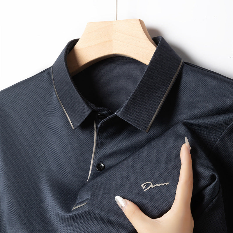 Solid Color Polo – Breathable Loose Fit Summer T-Shirt