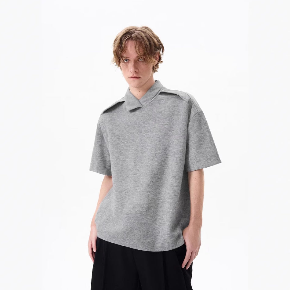Men’s Irregular Lapel Polo T-Shirt – Slim Summer Cleanfit Style
