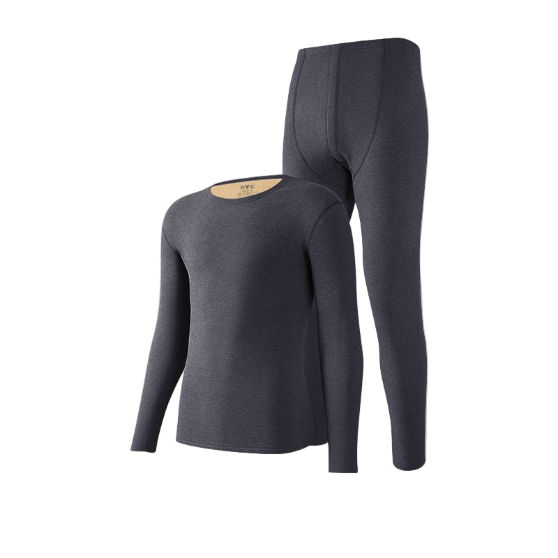 Men’s Lambswool Thermal Suit – Thick Fleece-Lined Autumn Winter Base Layer
