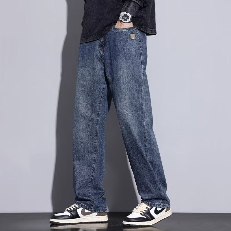 Velvet Thickened Jeans – Winter Wide-Leg Fit