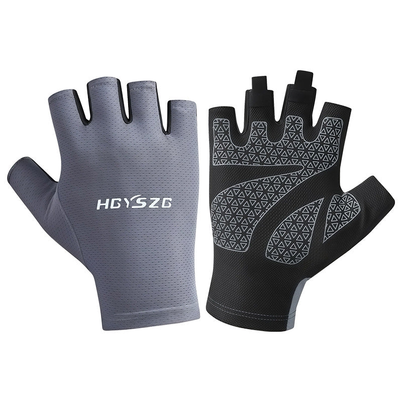 Unisex Half-Finger Sunscreen Gloves – Anti-Slip Fitness & Driving Gloves