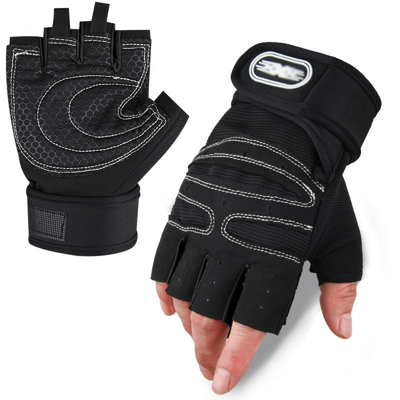 Unisex Fitness Half-Finger Gloves – Non-Slip Weightlifting & Cycling with Wrist Support