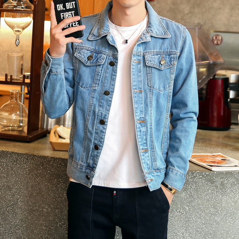Korean Style Men’s Denim Jacket – Casual Spring Trend