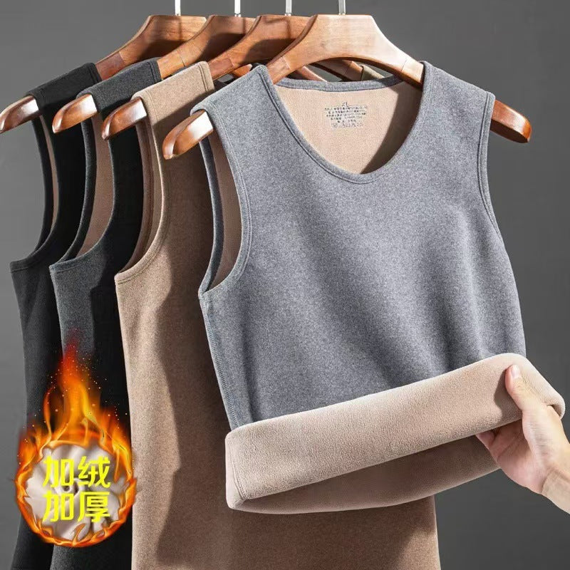 Men’s Velvet Thermal Vest German Cotton Slim Sleeveless Bottoming