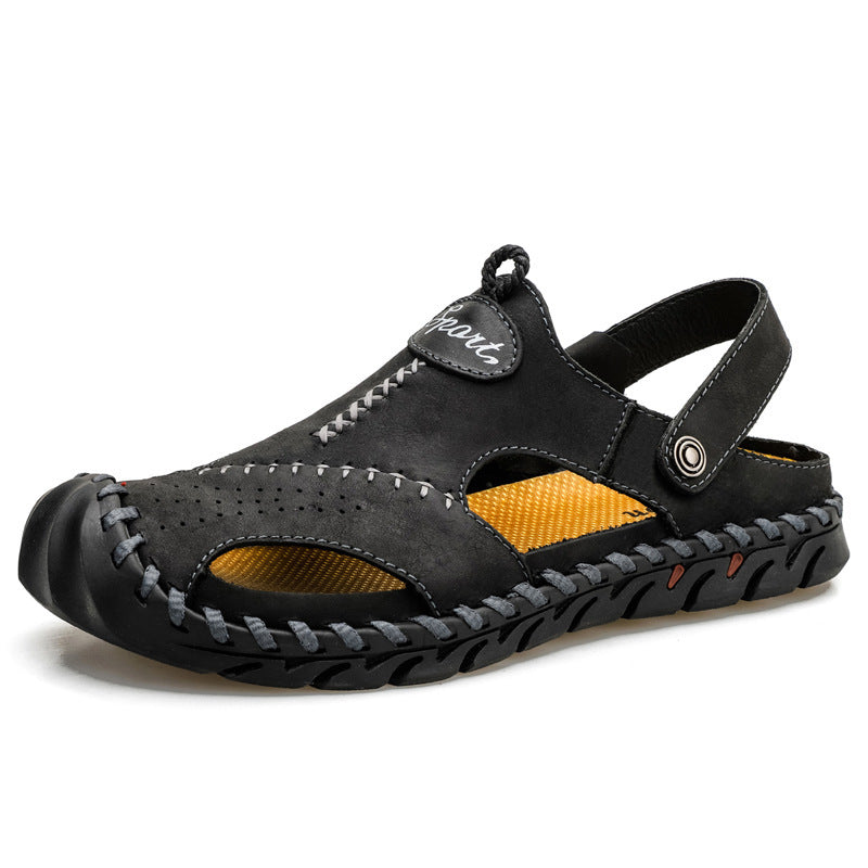Men’s Cowhide Leather Sandals | Dual-Use, Breathable, Plus Size
