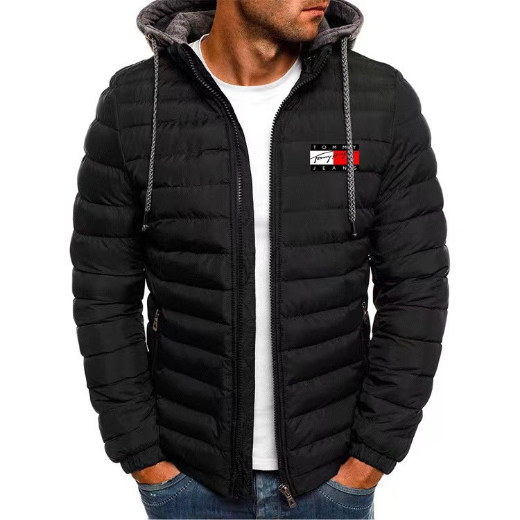 Men’s Korean Style Hooded Cotton Coat Winter Casual Warm