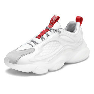 Men’s Breathable Mesh Running Sneakers – Thick Sole Korean Style