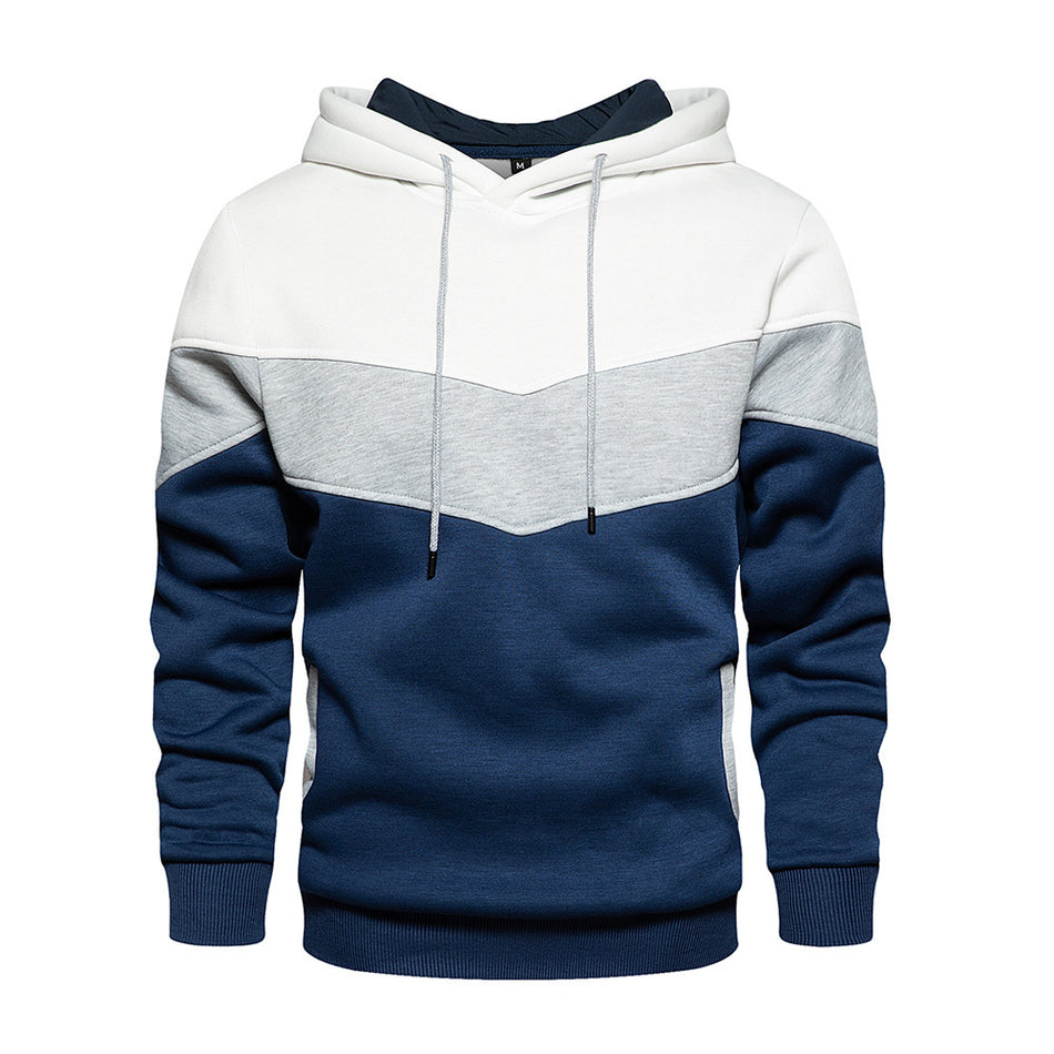Men’s 2024 Color-Blocked Hooded Sweatshirt Casual Top