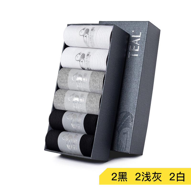 PACK OF 6-Men's Cotton Mid-Calf Running Socks with Breathable Sweat Control