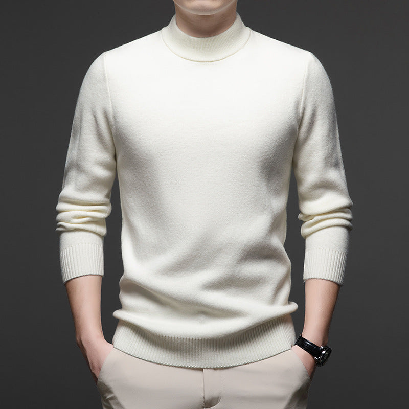 Puyuan Men’s Wool Half-Turtleneck Sweater – Autumn Winter