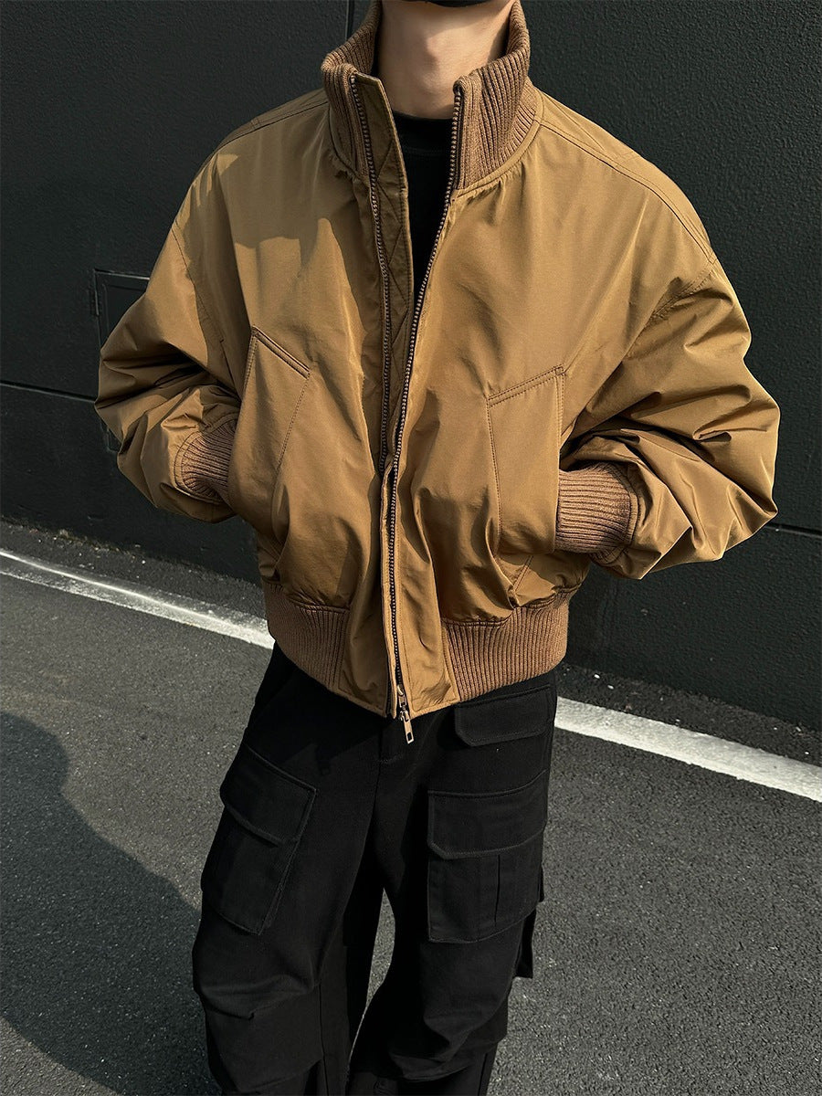Men's Black Cleanfit Pilot Baseball Jacket Autumn Windproof
