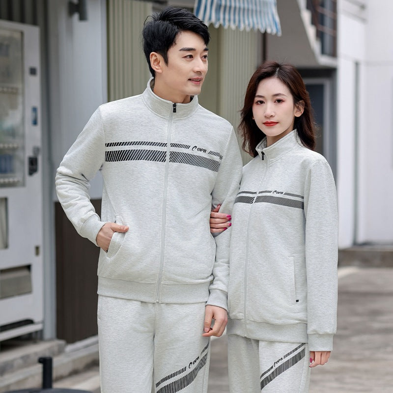 Men’s Korean-Style Sports Suit – Spring & Autumn Casual Running Two-Piece Set