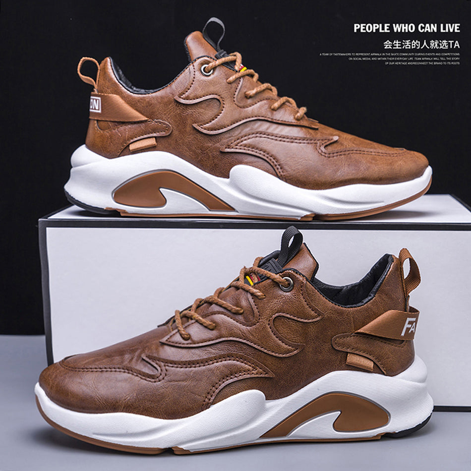 2024 Spring Men’s British PU Leather Casual Shoes