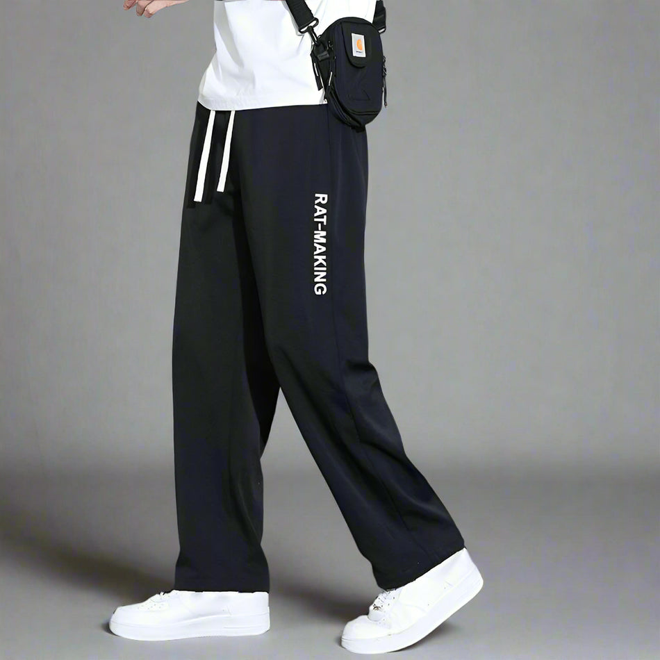 Men’s Ice Silk Wide-Leg Pants – Quick Dry & Cool