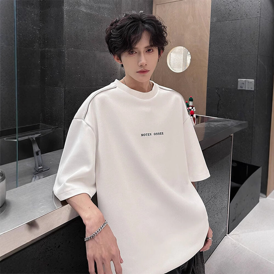 Men’s Heavyweight White T-Shirt – High Street Clean Fit Summer Trend