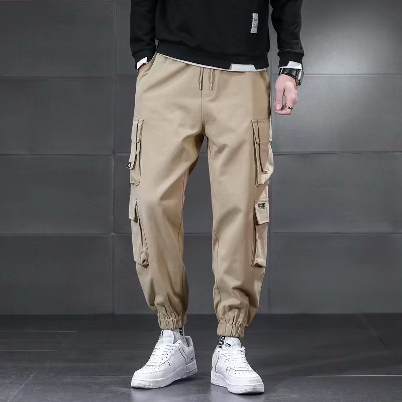 Men’s Retro Cargo Pants – Autumn Multi-Pocket Casual