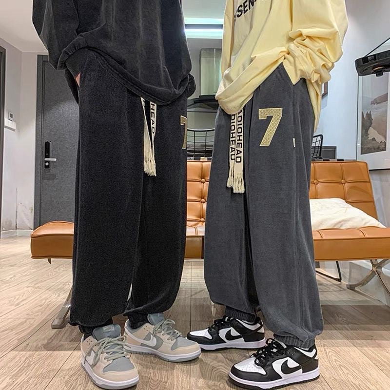 Men’s Corduroy Pants – Autumn/Winter Loose Velvet-Lined Casual Wear