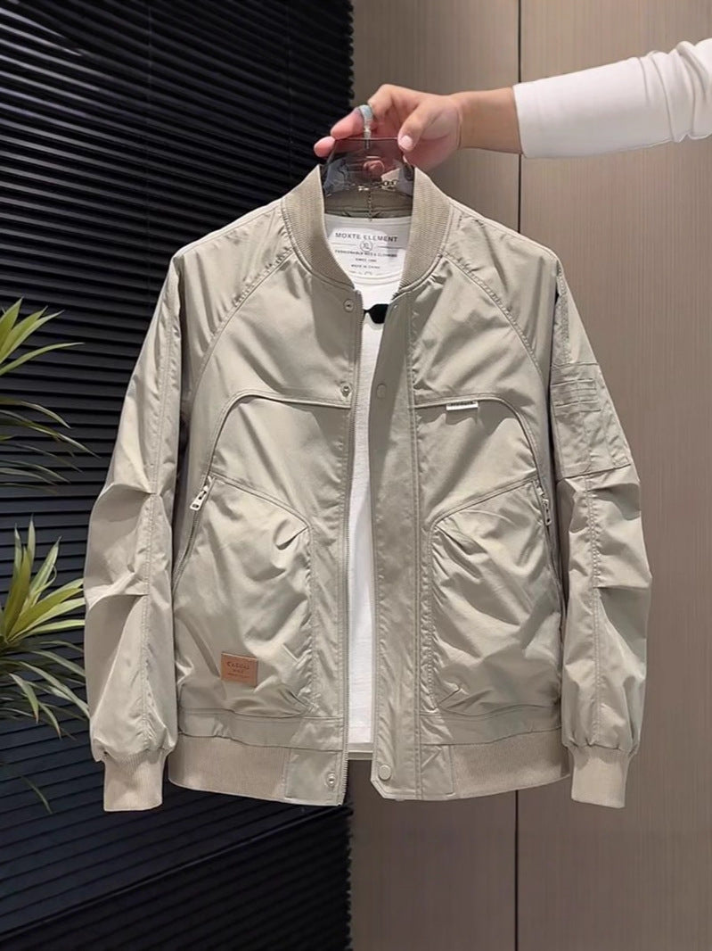 Men's Baseball Jacket Autumn Retro Slim Pilot Workwear Trendy