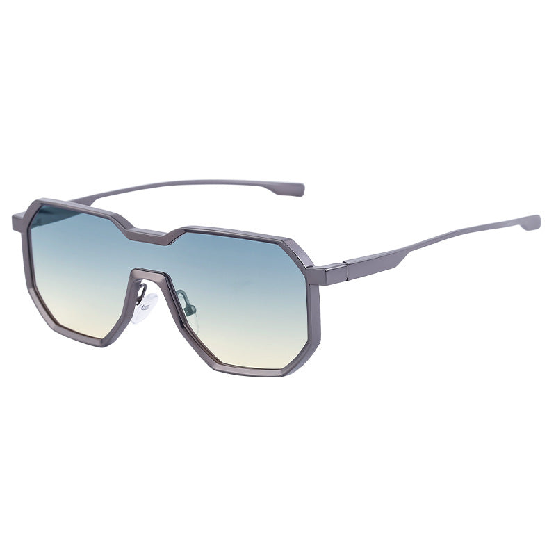 Men’s Punk Large Frame Polygonal Sunglasses