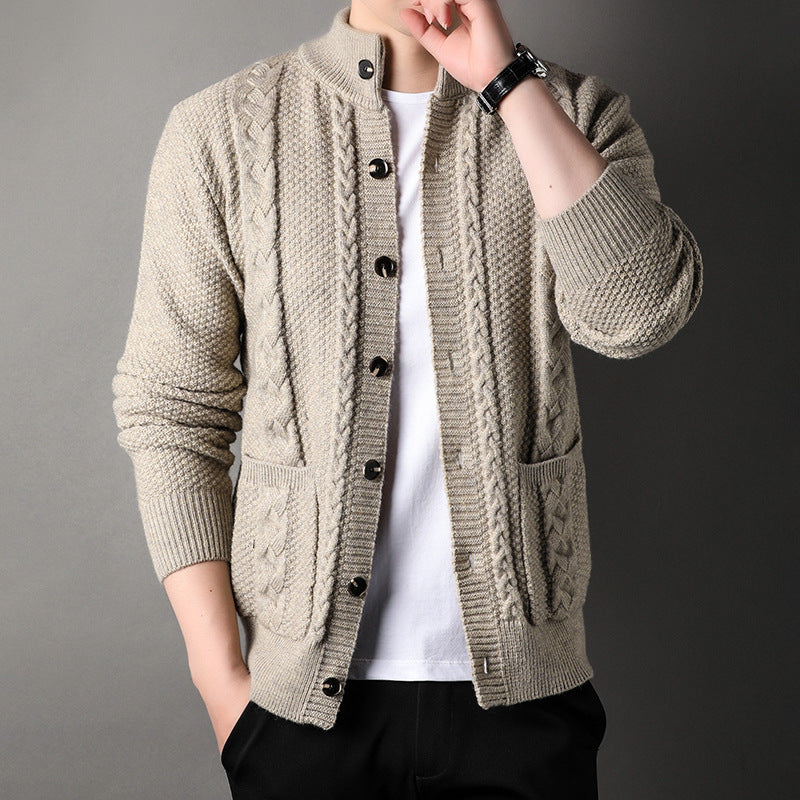 Men's Vintage Jacquard Sweater – Autumn Winter Loose Knit