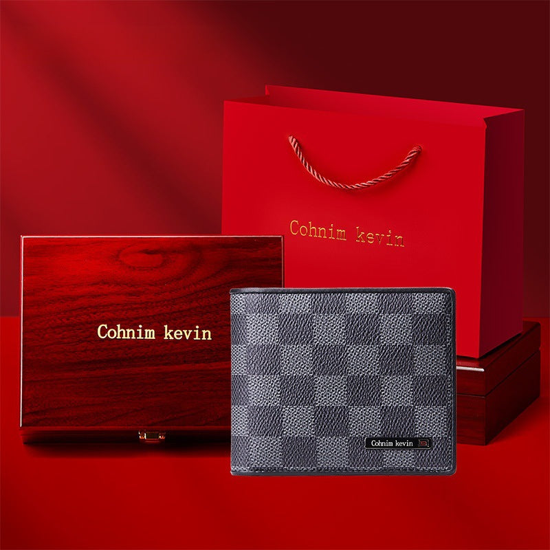 Korean Men’s Leather Wallet – Trendy Genuine Brand Style