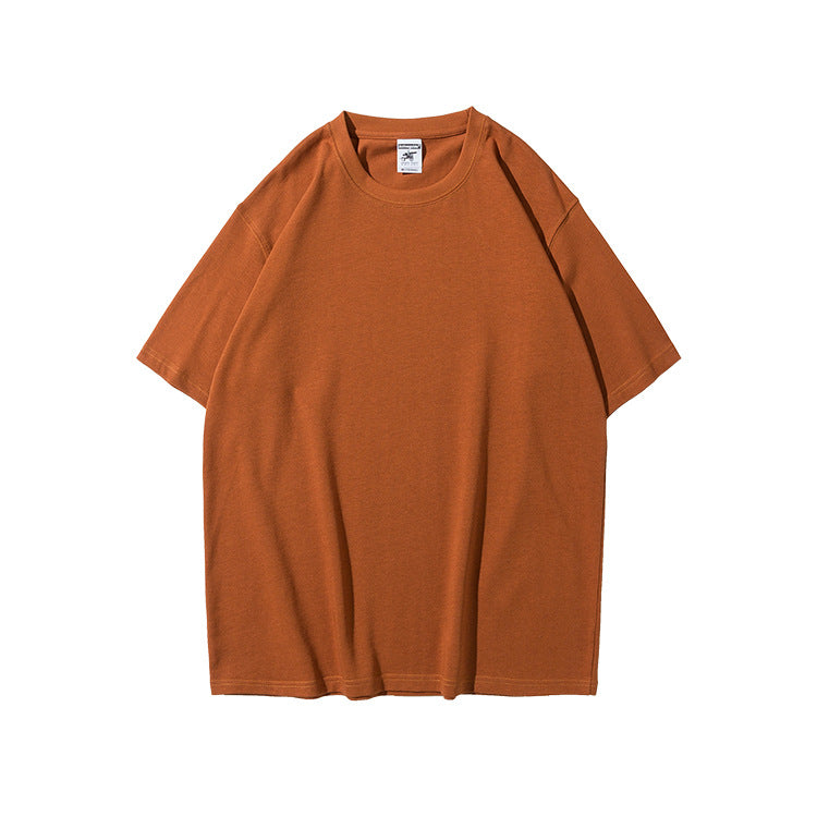 280G Off-Shoulder Retro Japanese T-Shirt Embroidered
