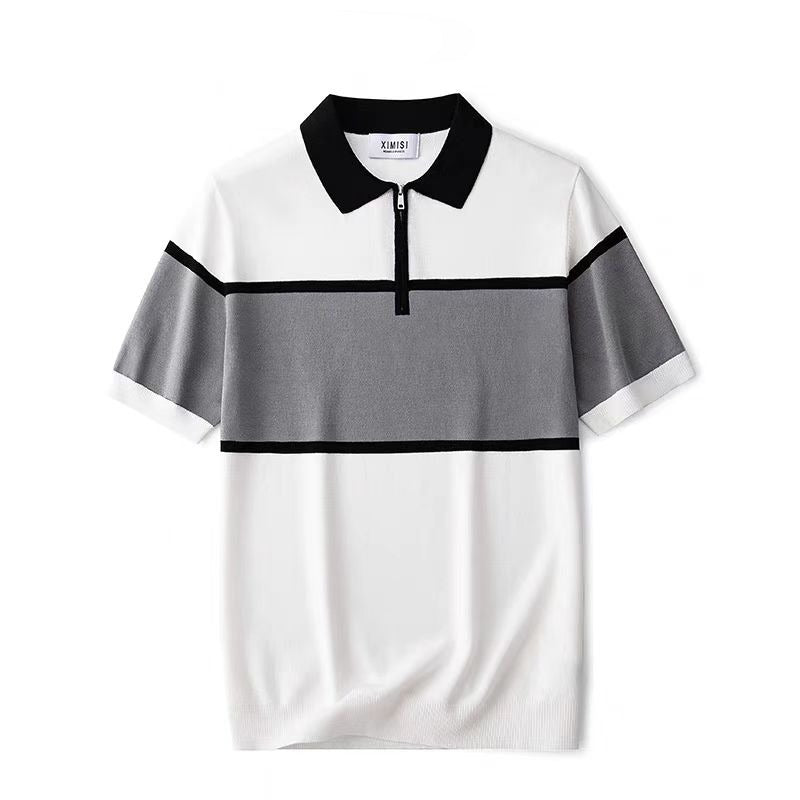 Colorblock Half-Zip Polo Shirt – Stretch & Non-Iron