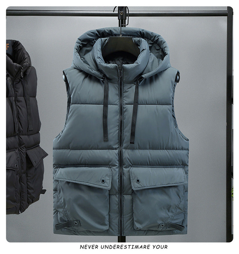Men’s Thickened Down Cotton Vest Winter Work & Outdoor Custom